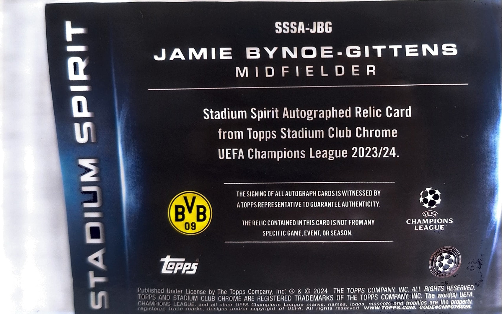 Jamie Bynde-Gittens 07/25 Auto Memorabilia